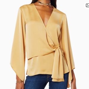Ramy Brook Peach Wrap Blouse with Side Tie